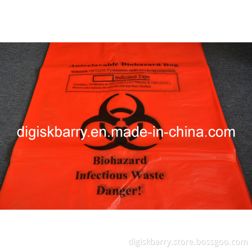 Autoclavable Bag for Biohazardous Waste with Autoclavable Indicator Tap